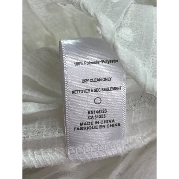 Bishop + Young Modern Romance Pleated Blouse Top M Ivory Sheer Keyhole Lace New - Picture 10 of 11